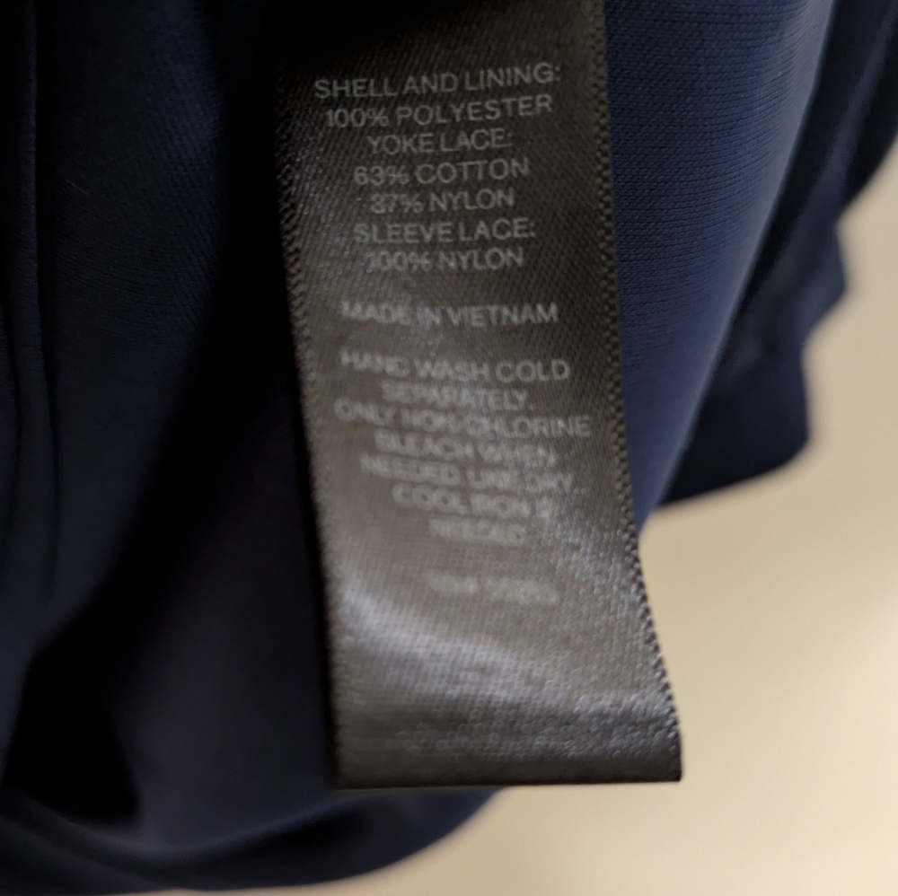 Express Navy Long Sleeve Dress - Picture 5 of 9